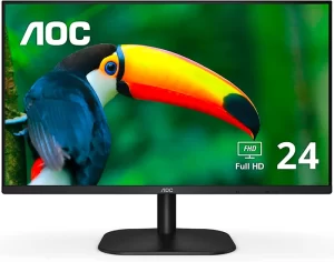 AOC 24B2XH 24" Full HD IPS Monitor, 3-Sided Frameless & Ultra Slim