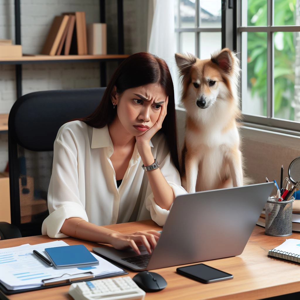 woman stressed working