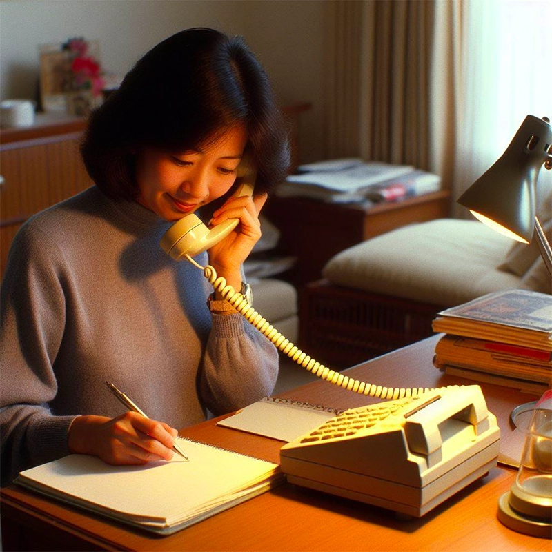 call center staff working from home in 1980s